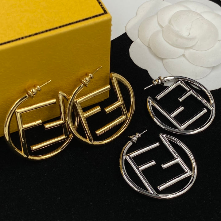 chic round letter earrings