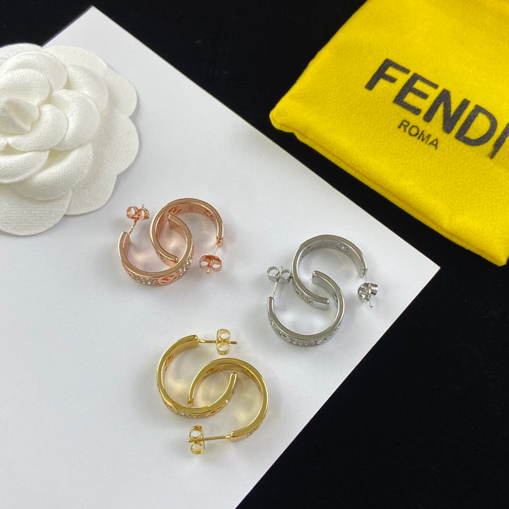 3 colors FF rhinestone earrings