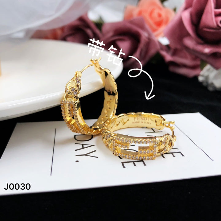 luxury gold diamond hoop earrings