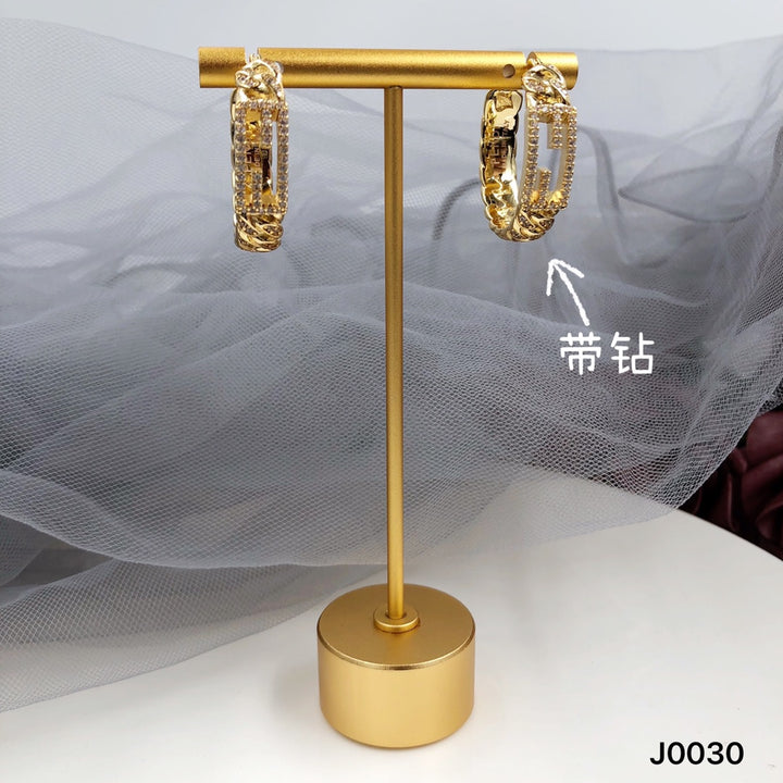 luxury gold diamond hoop earrings