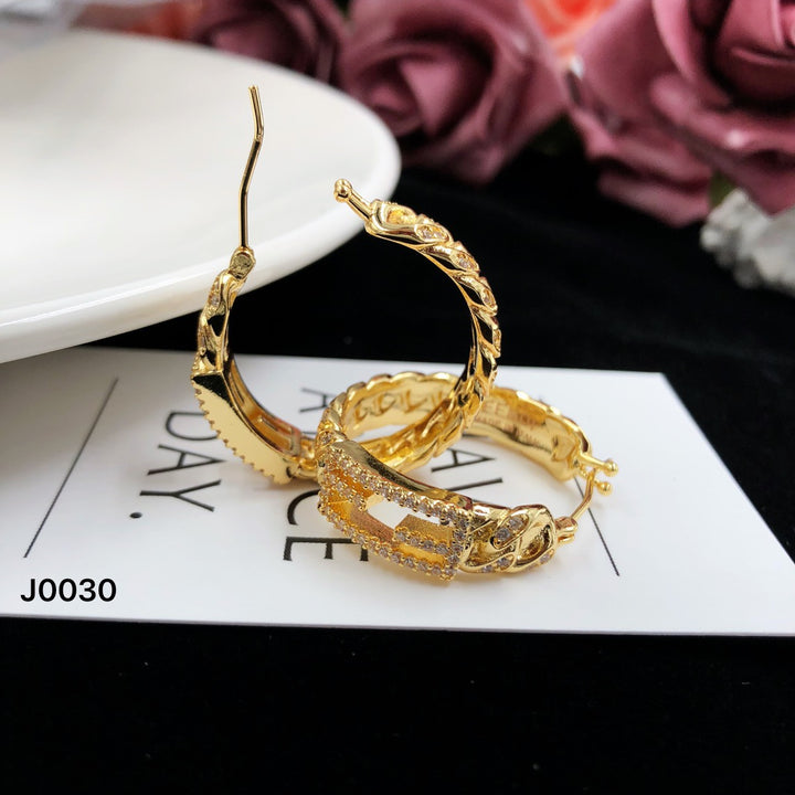 luxury gold diamond hoop earrings
