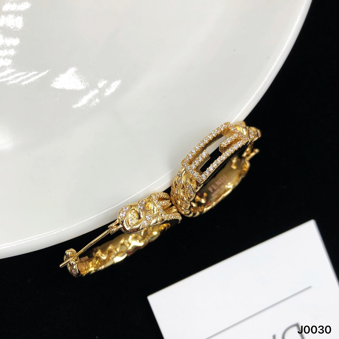 luxury gold diamond hoop earrings
