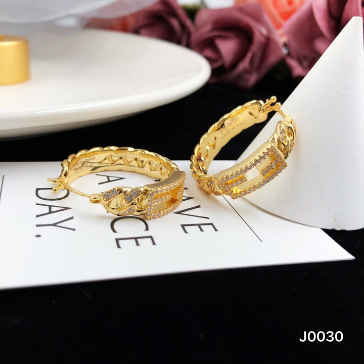luxury gold diamond hoop earrings