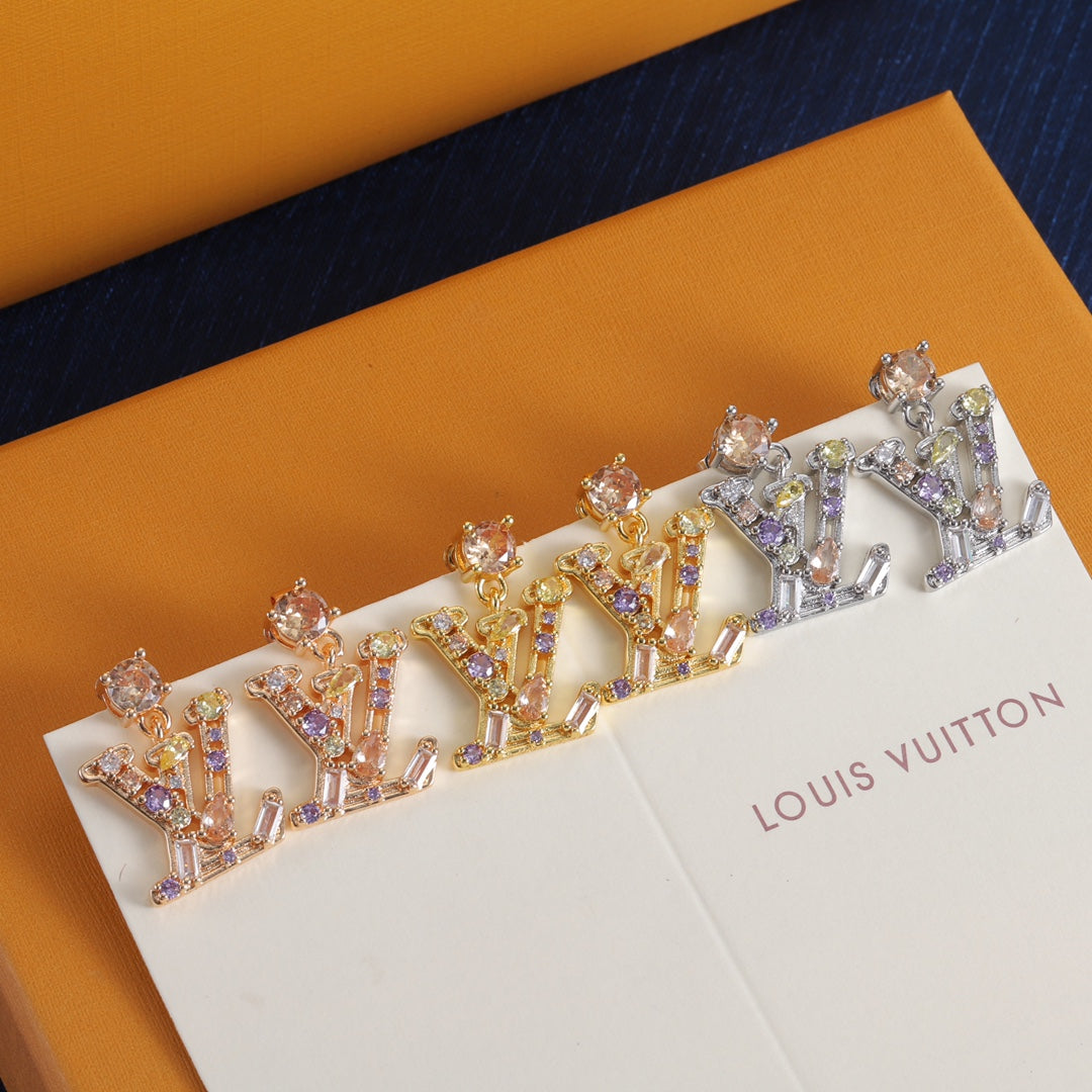 new letters with diamonds earrings