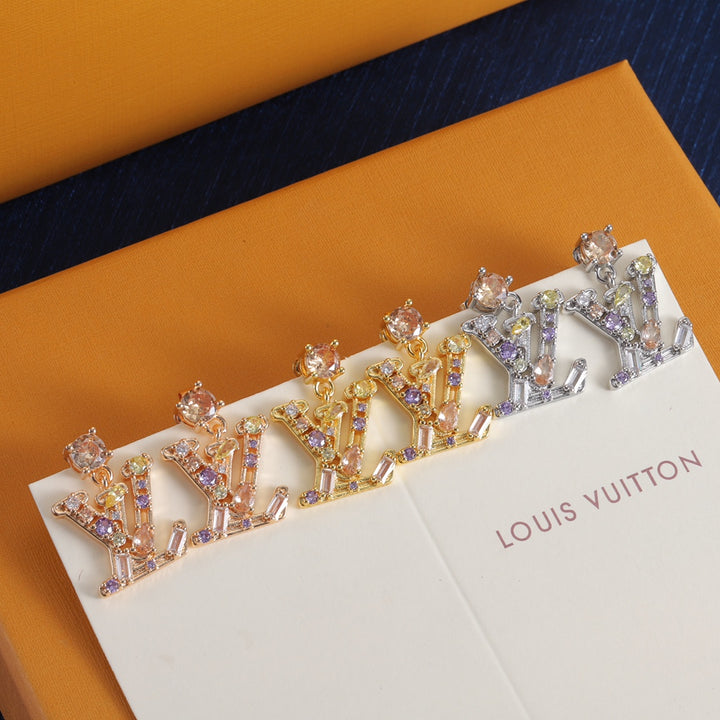 new letters with diamonds earrings