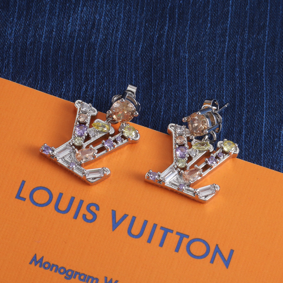 new letters with diamonds earrings