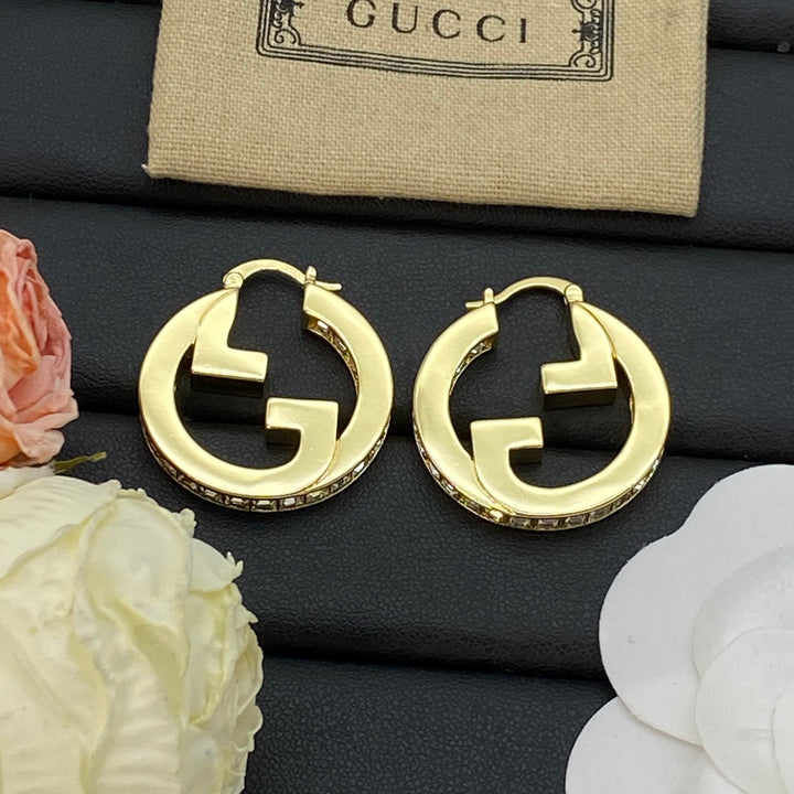 new letter hollow earrings