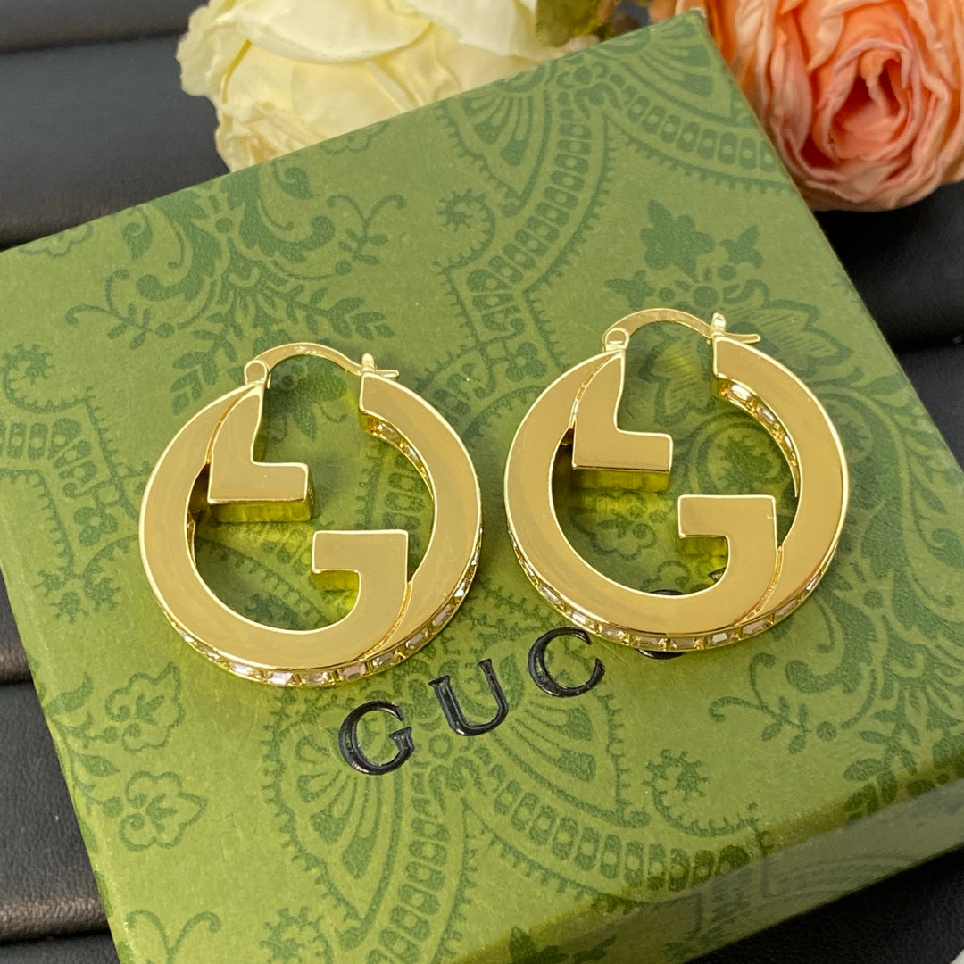 new letter hollow earrings