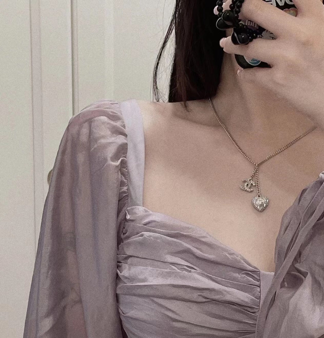 Luxury full of diamonds and pearls CC Necklace