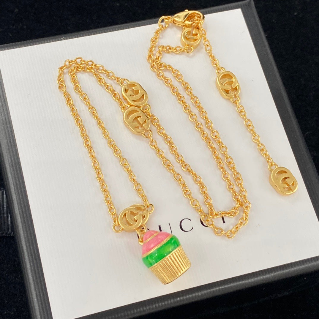 Elegant Cake Pendant Necklace