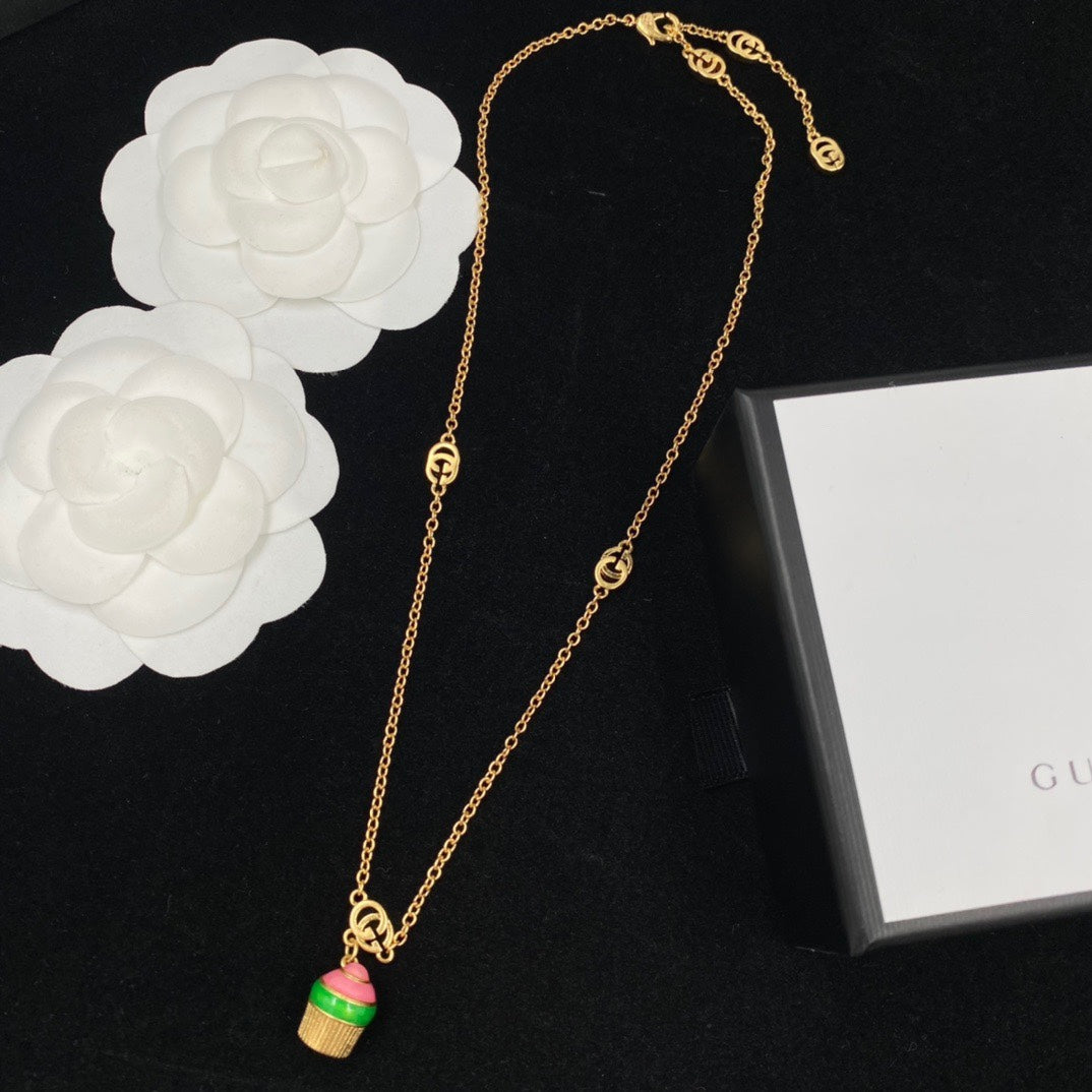 Elegant Cake Pendant Necklace