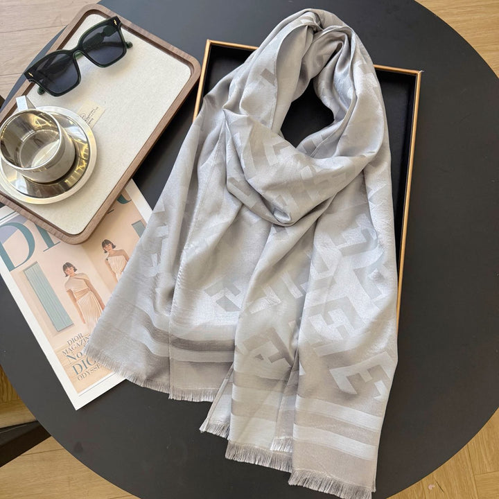double-sided jacquard ice silk texture silk scarf