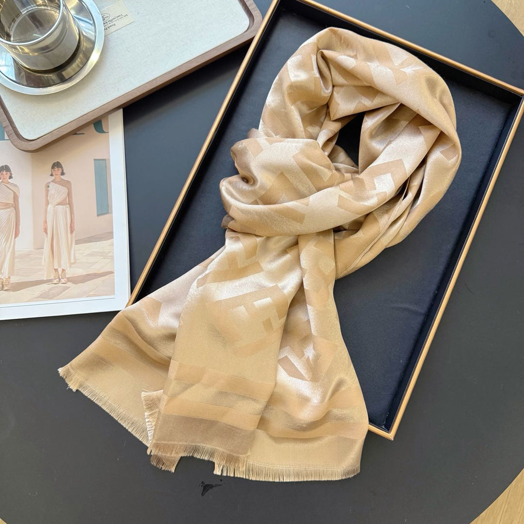 double-sided jacquard ice silk texture silk scarf