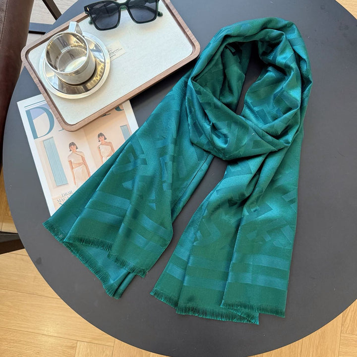 double-sided jacquard ice silk texture silk scarf