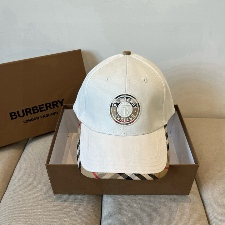4-color plaid-trimmed design baseball cap