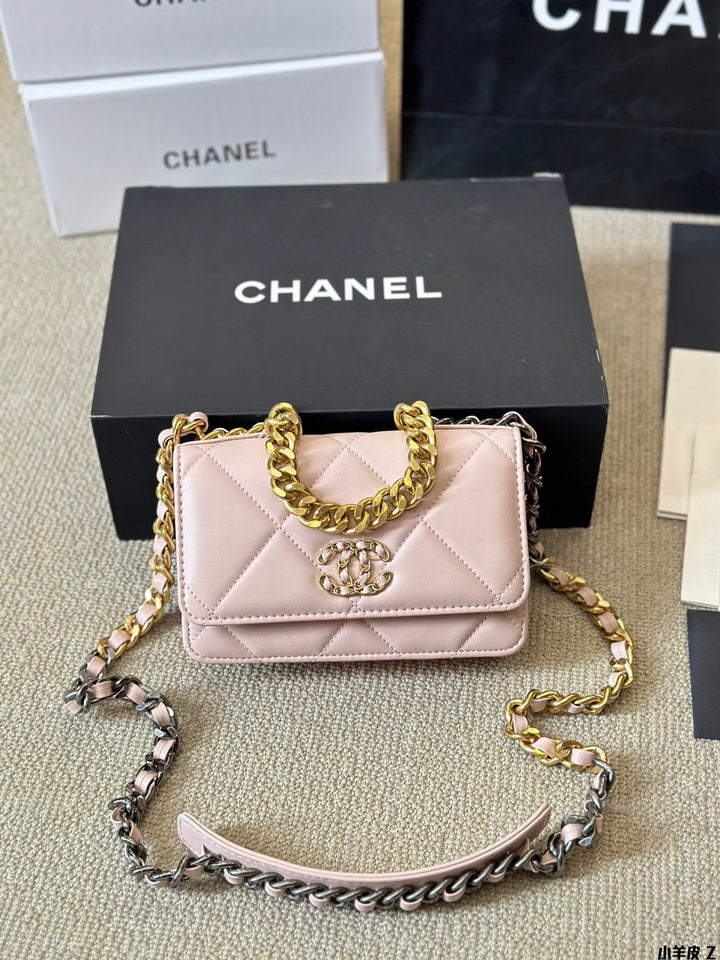 6-color sheepskin gold chain leather handbag
