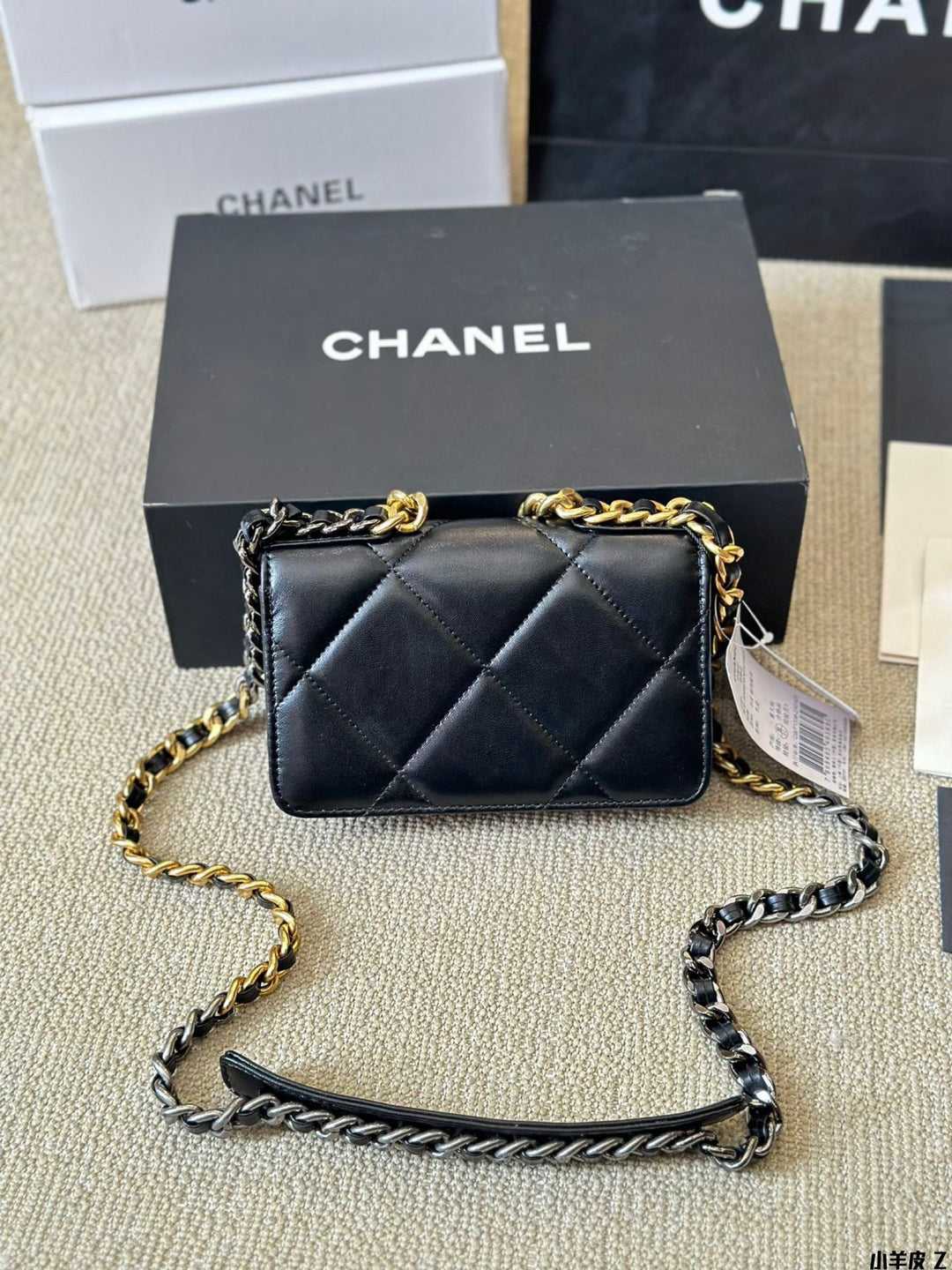 6-color sheepskin gold chain leather handbag