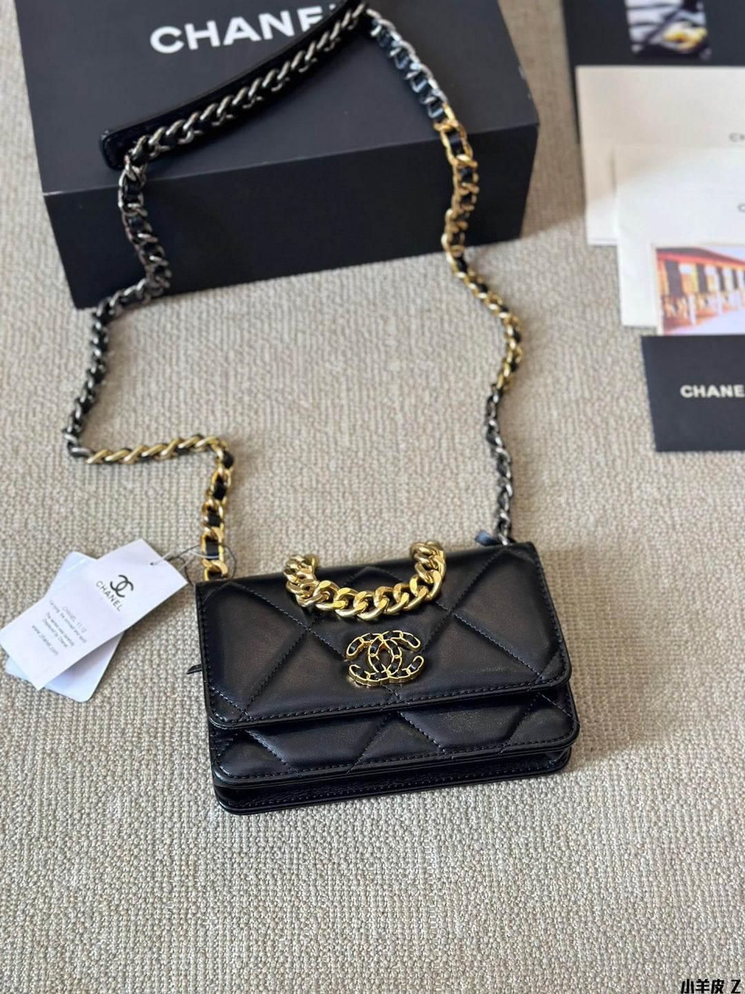 6-color sheepskin gold chain leather handbag