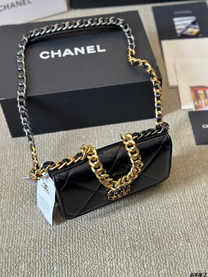6-color sheepskin gold chain leather handbag