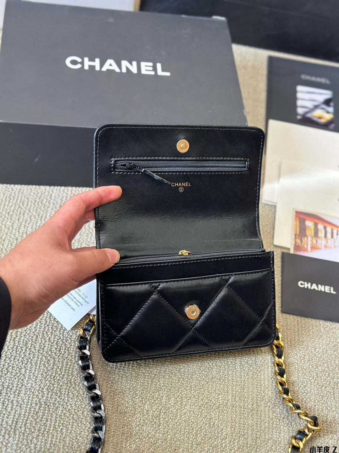 6-color sheepskin gold chain leather handbag
