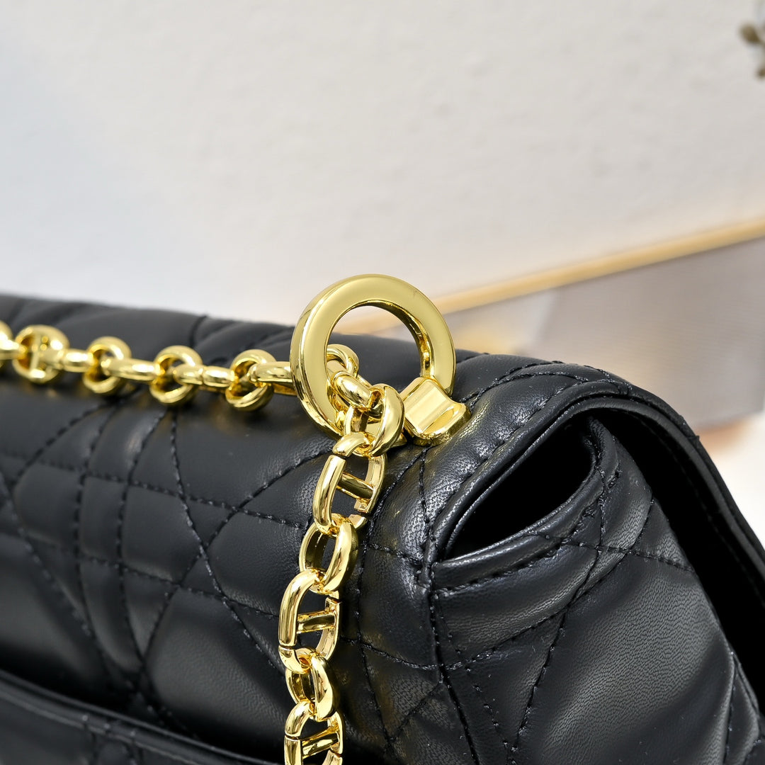 Classic sheepskin checkered CD flap bag