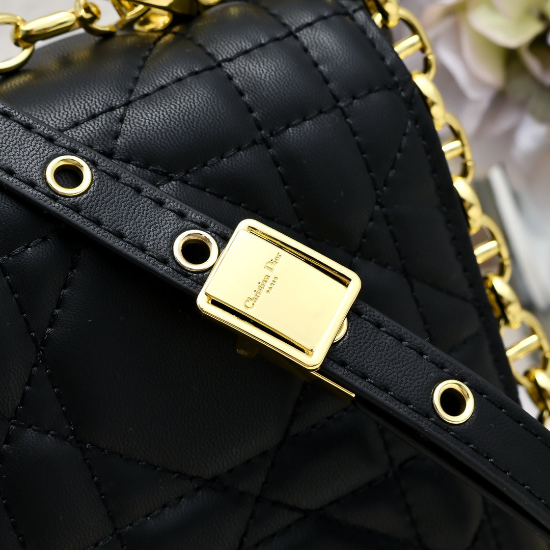Classic sheepskin checkered CD flap bag