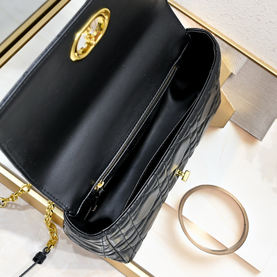 Classic sheepskin checkered CD flap bag