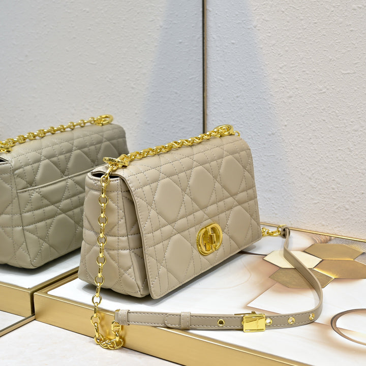 Classic sheepskin checkered CD flap bag