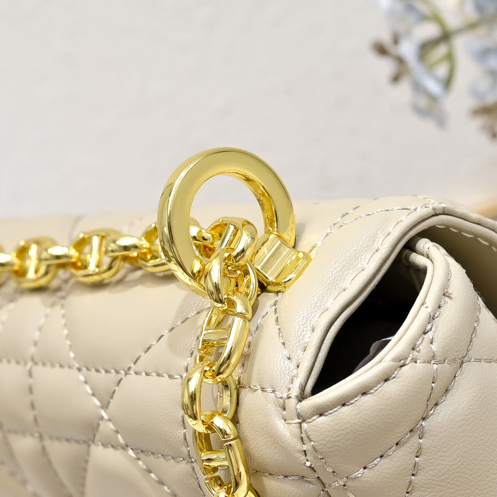 Classic sheepskin checkered CD flap bag