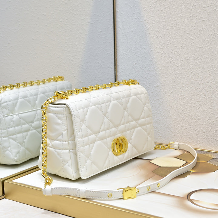 Classic sheepskin checkered CD flap bag
