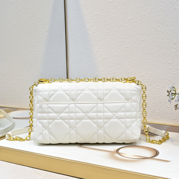 Classic sheepskin checkered CD flap bag