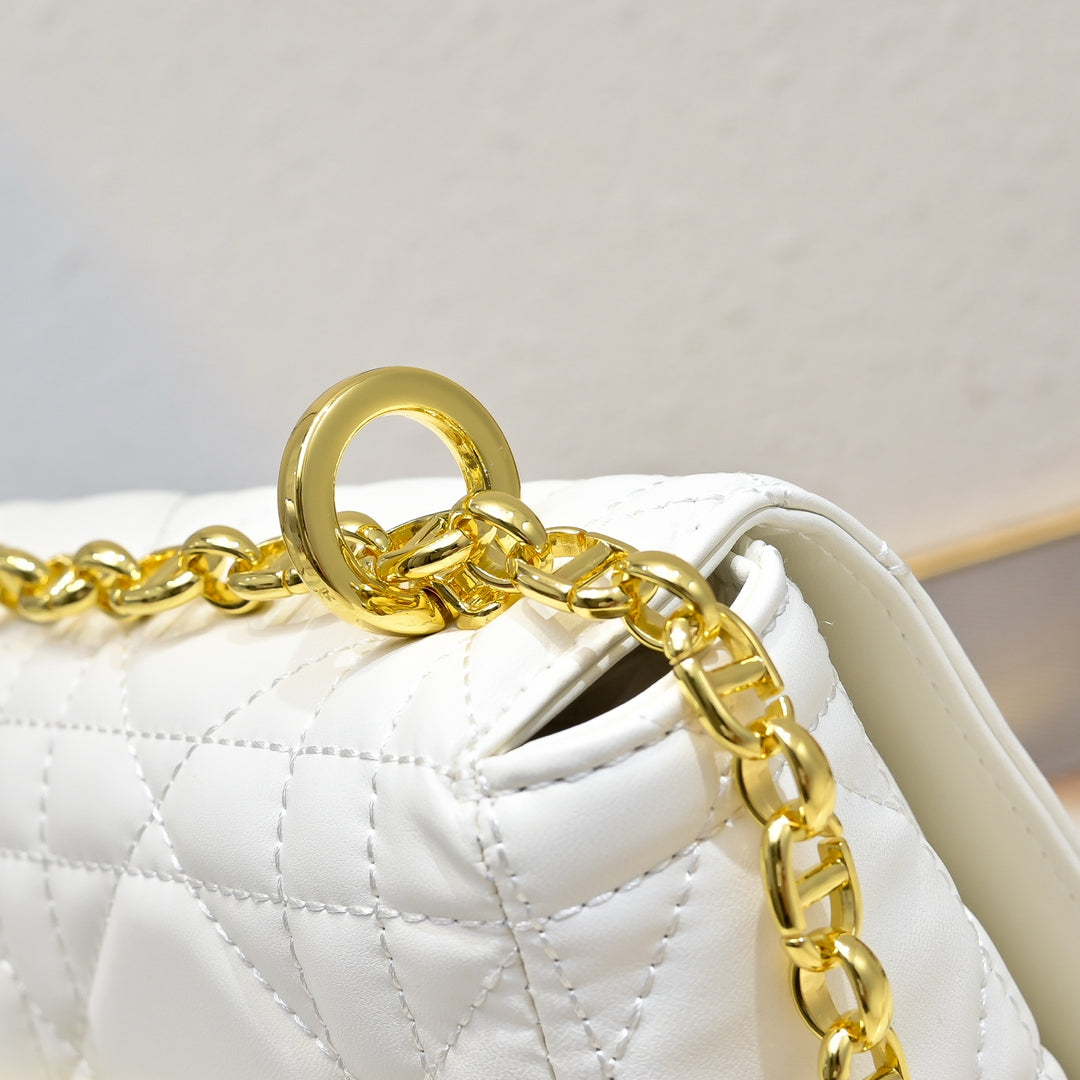 Classic sheepskin checkered CD flap bag