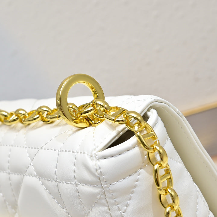 Classic sheepskin checkered CD flap bag