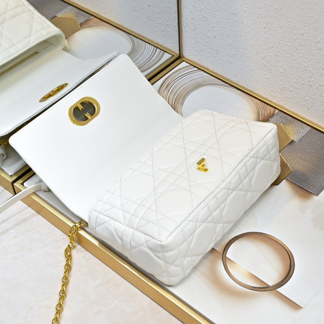 Classic sheepskin checkered CD flap bag