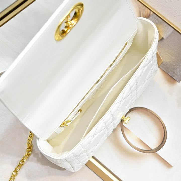 Classic sheepskin checkered CD flap bag