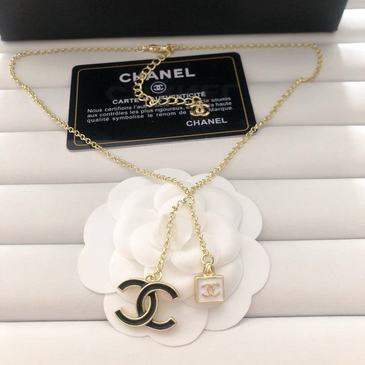 Elegant Gold Double - C Chain Necklace
