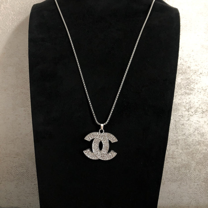 Fashionable Silver Double C Chain Necklace