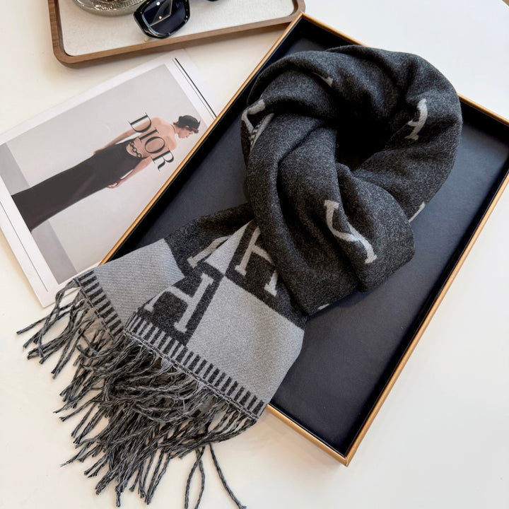 4-color high-end cashmere knit scarf