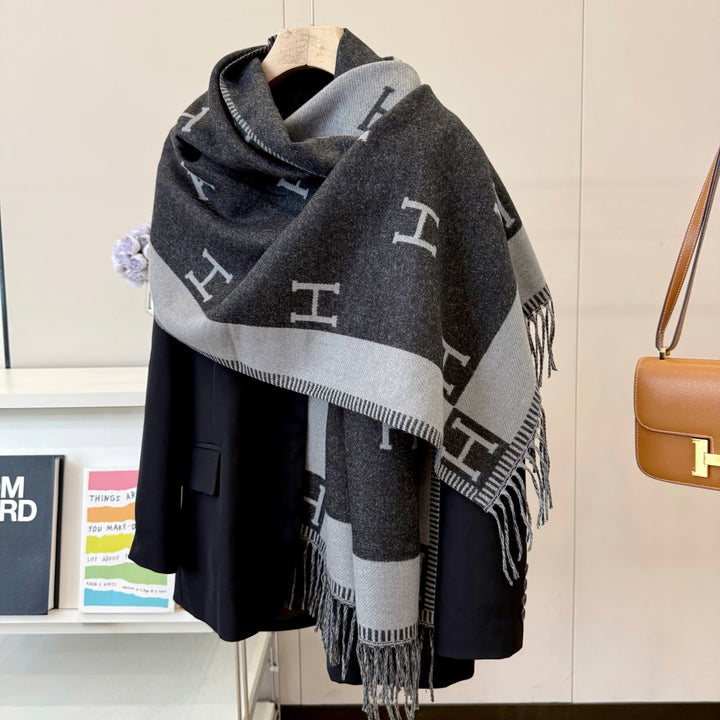 4-color high-end cashmere knit scarf