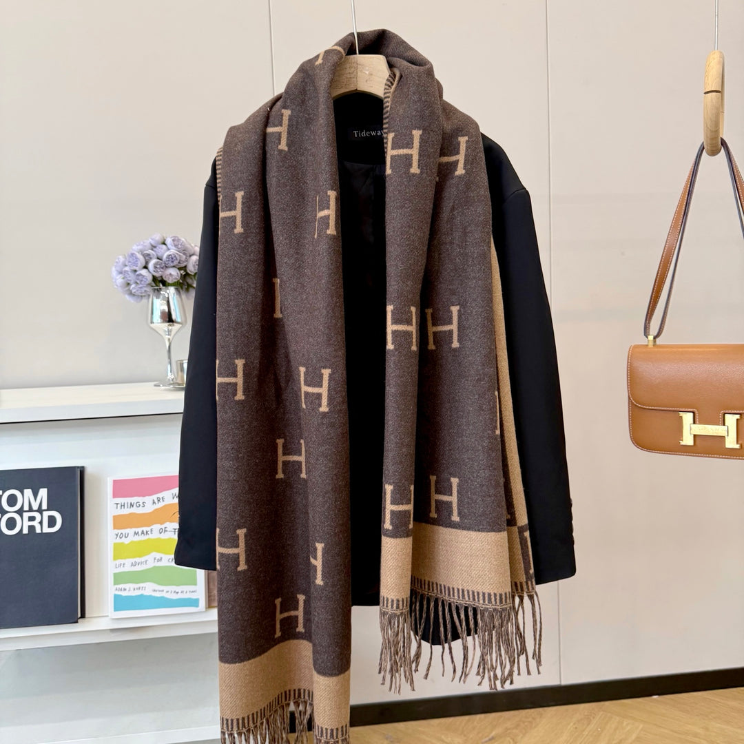 4-color high-end cashmere knit scarf