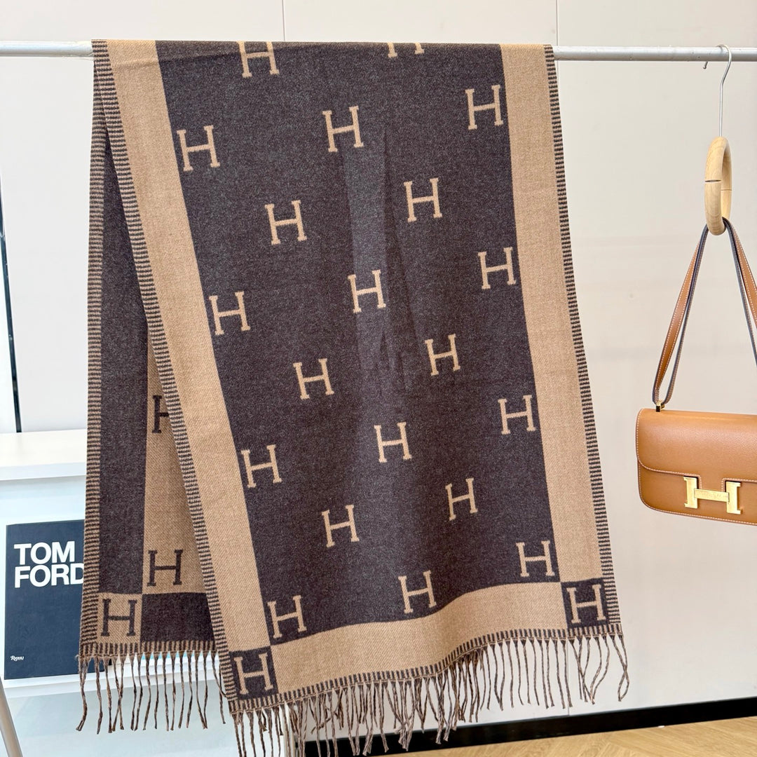 4-color high-end cashmere knit scarf