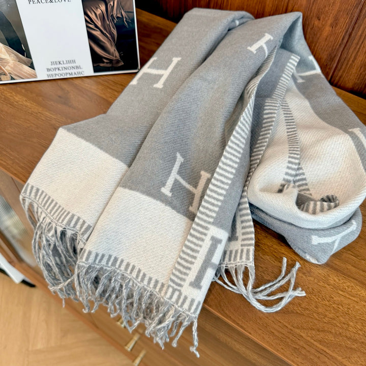 4-color high-end cashmere knit scarf