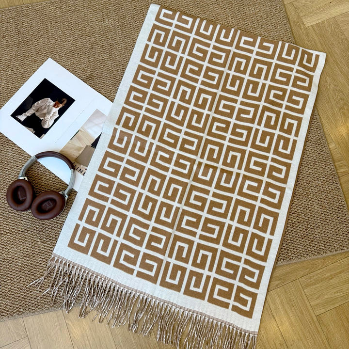 4-color fashionable geometric pattern scarf