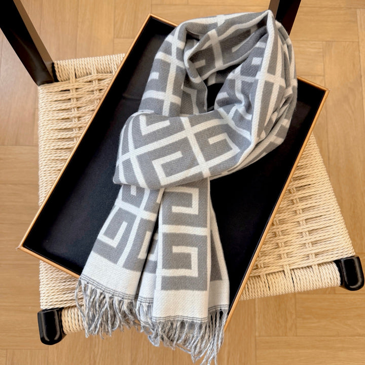 4-color fashionable geometric pattern scarf