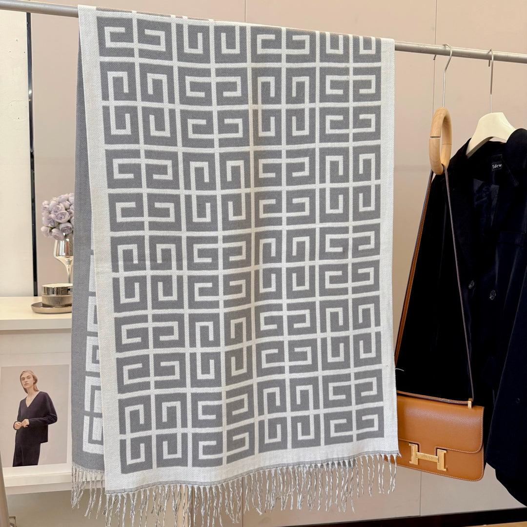 4-color fashionable geometric pattern scarf