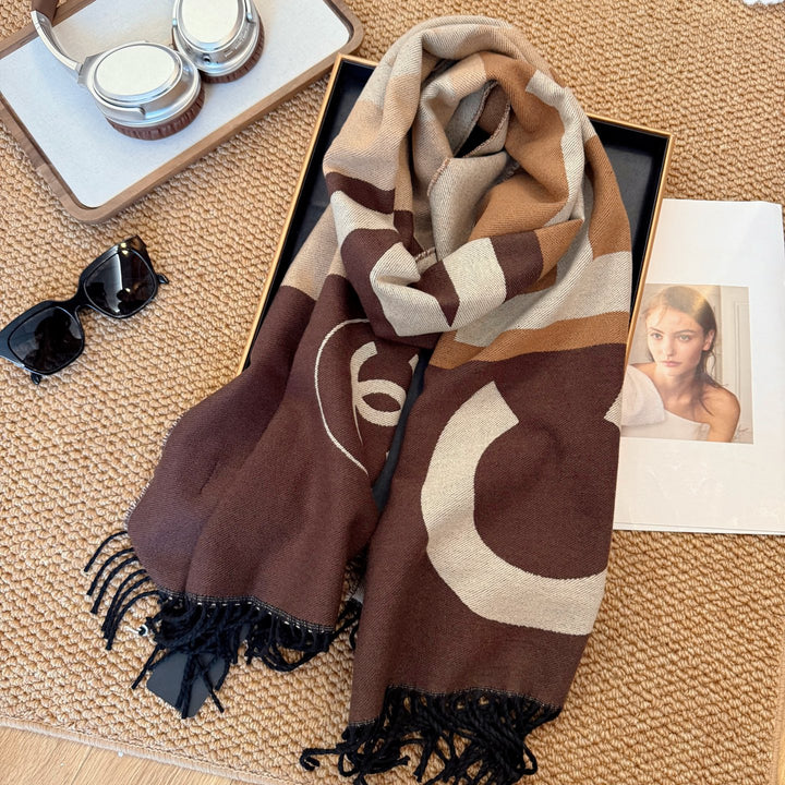 4-color fashionable logo pattern scarf