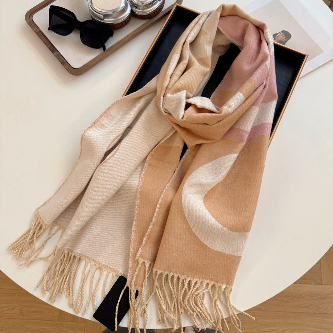 4-color fashionable logo pattern scarf
