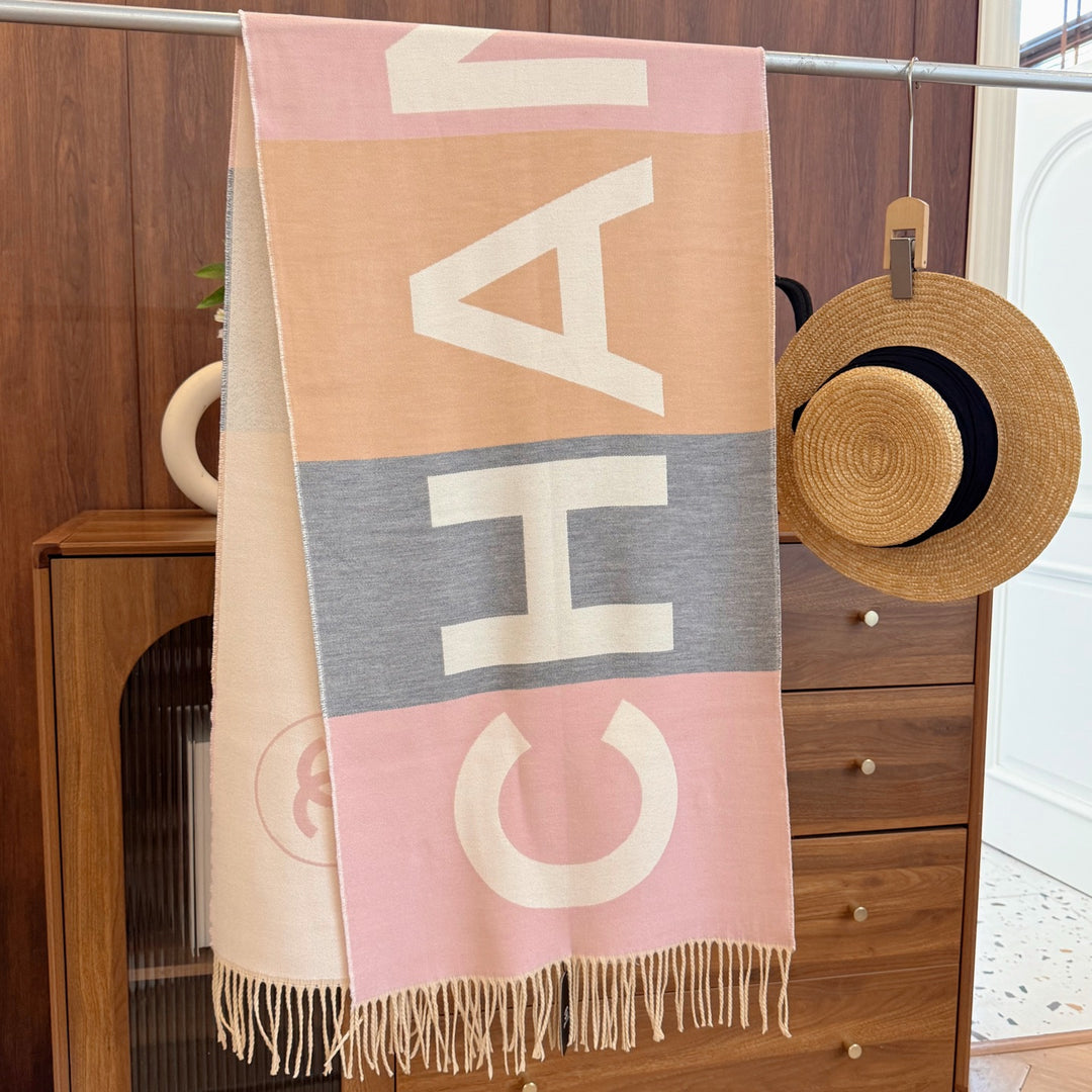 4-color fashionable logo pattern scarf
