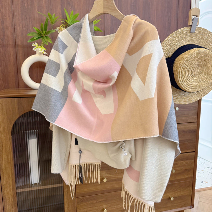 4-color fashionable logo pattern scarf