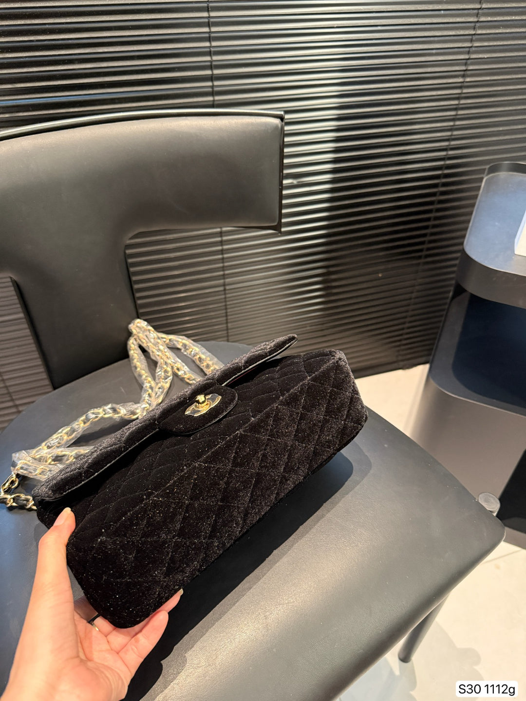 3-color velvet chain handbag